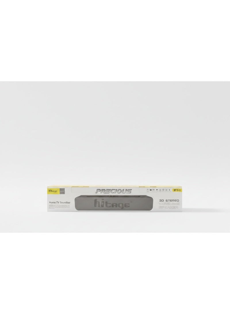 Hitage High-Performance Bluetooth Home TV Soundbar Speaker - Portable Wireless Home Theater System with Deep Bass, 10-Hour Playtime, and USB/TF Card Support - Black Edition (Indoor/Outdoor) - Image 4